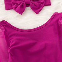 Newborn Baby Girl Clothes Spring Autumn Fashion Long Sleeve Bodysuit Lovely Jumpsuit Headband  2pcs Baby Girl Outfit Set
