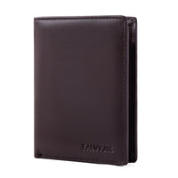 Men's Wallet Genuine Leather Wallets For Men Coin Purse Vintage Vertical Short Credit Card Holder Money Bag Men's RFID Wallet