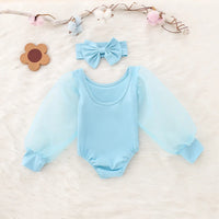 Newborn Baby Girl Clothes Spring Autumn Fashion Long Sleeve Bodysuit Lovely Jumpsuit Headband  2pcs Baby Girl Outfit Set