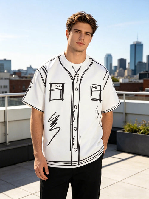 Men's Trendy Art Short Sleeved Round Neck t-Shirt, Suitable For All Seasons, Casual And Comfortable