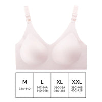 Women's Seamless Bras Ladies Thin Style Jelly Color Soft Bra Wireless Underwear Comfortable Lingerie Deep V Gather
