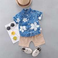 Baby Boy Clothes 0-5Y Summer New Beach Fashion Children Suits Boys Clothing Printed Shirts Short Sleeves Shorts Boys Two Pieces