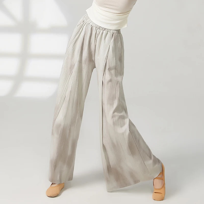 Women's wide-leg trousers made of chiffon, flowing and loose, suitable for formal party and wedding wear, as well as casual wear