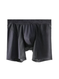 Extra Long Sports Underwear Men's Boxer Briefs Anti-Wear Leg Running Large Size Breathable Training Boxer Briefs