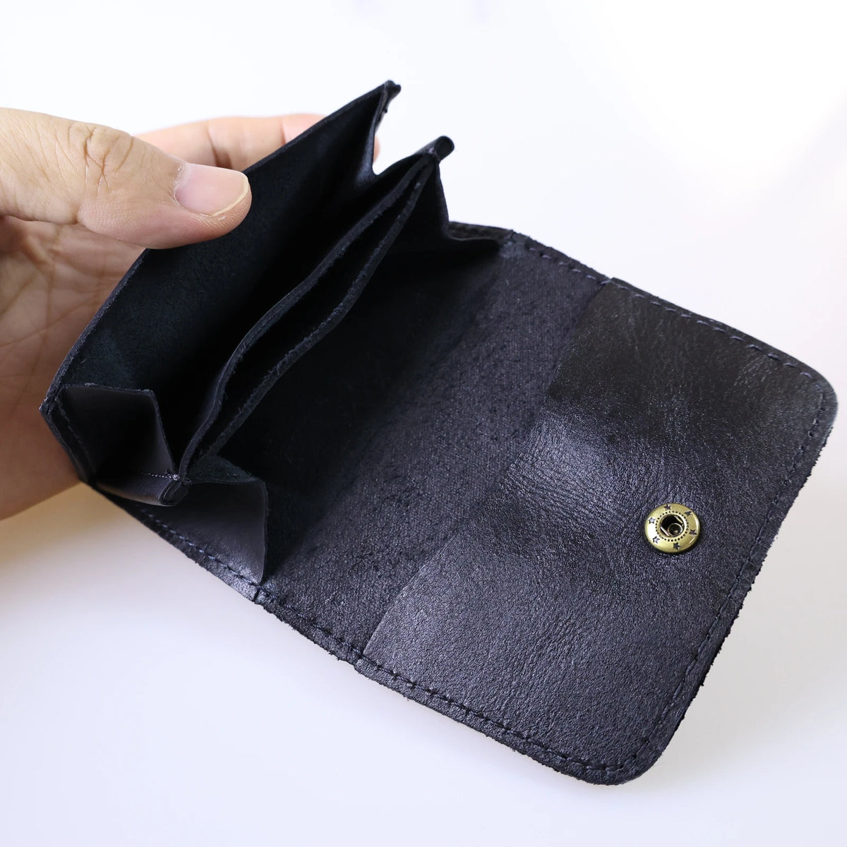 Genuine Cowhide Leather Wallet for Men Women Vintage Handmade Short Small Men's Wallets Compact Card Holder Leather Coin Purse
