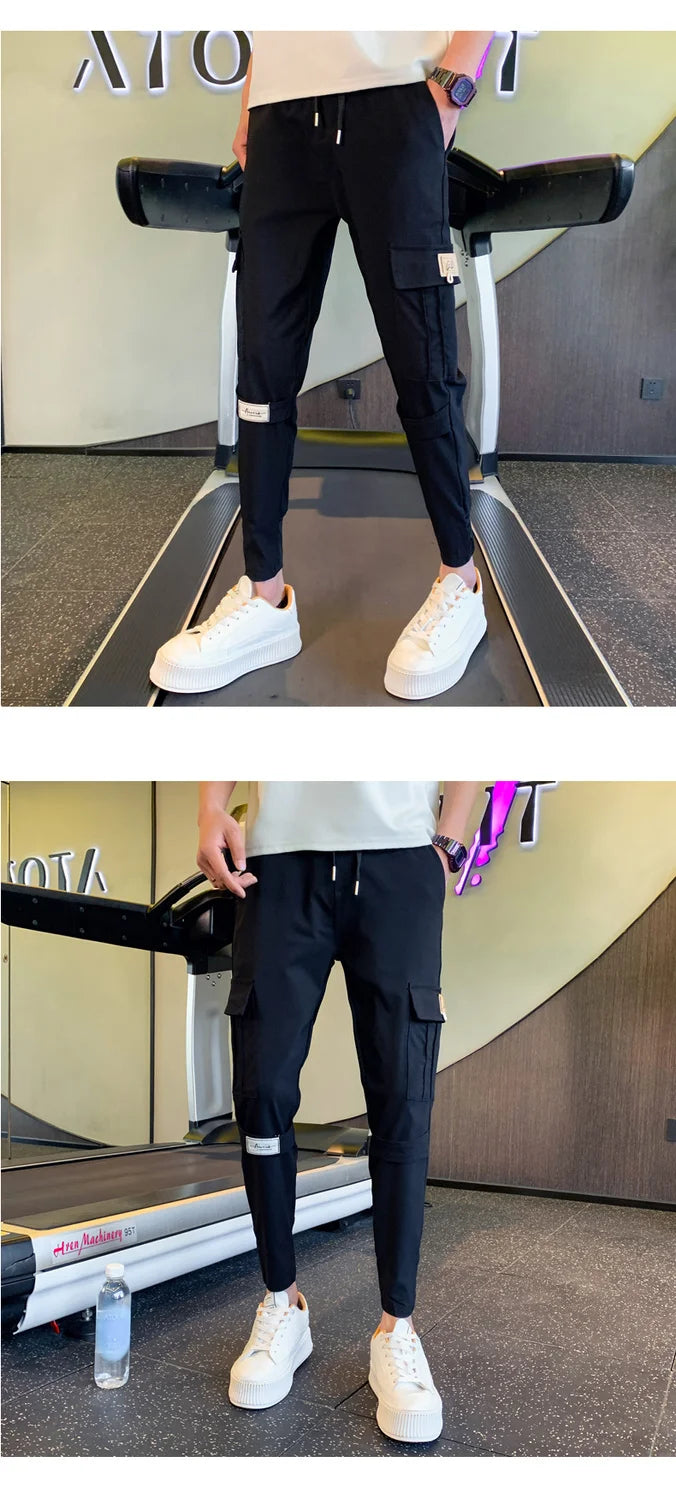 Cargo Pants for Men Summer Trendy Brand Tapered Pants New Casual Nine-point Pants