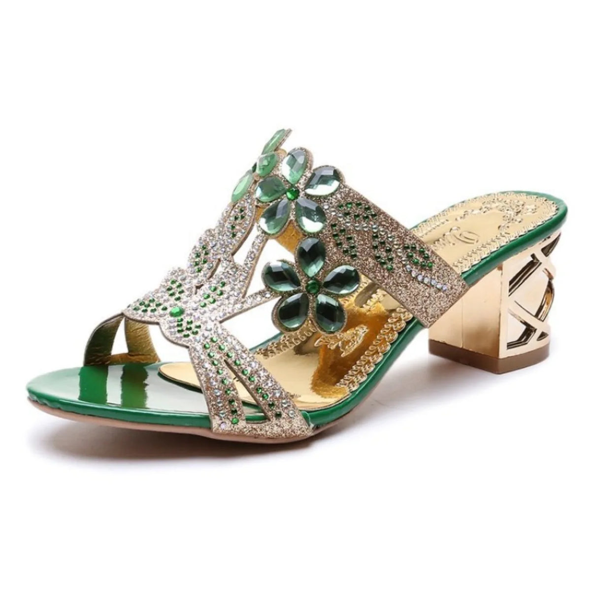 2025 New Women Sandals Summer Style Fashionable Sandals Versatile Wear-resistant Elegant Rhinestone High-heeled Shoes for Women
