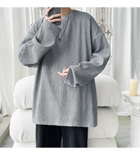 Men's Trendy Casual Long Sleeve T-Shirt High Street Loose Fit Comfortable Wear Modern Minimalist Style Everyday Essential