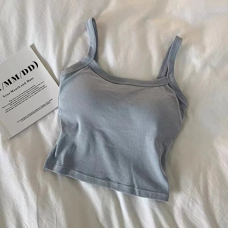 Crop Top Women's Sleeveless Fashion Camisole Basic T-Shirt Vest Tube Top
