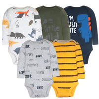 Baby Girl Clothes 5Pcs/Lot Body Suit 2023 Spring Summer Toddler Boys Romper Cartoon Newborn Outfits Infant Clothes Set Cotton