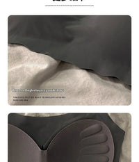 Seamless Scalloped Edge Bra and Panty Set for Women, Gray Black White Skin-Friendly Wireless Comfortable Lingerie Set