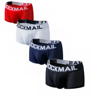 Men's Cotton Boxer Briefs Trunk Underwear with Convex Pouch Design