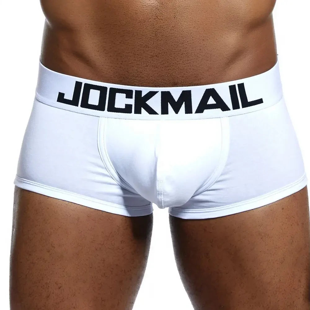 Men's Cotton Boxer Briefs Trunk Underwear with Convex Pouch Design