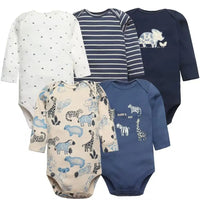 Baby Girl Clothes 5Pcs/Lot Body Suit 2023 Spring Summer Toddler Boys Romper Cartoon Newborn Outfits Infant Clothes Set Cotton