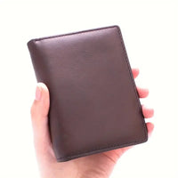 Men's Wallet Genuine Leather Wallets For Men Coin Purse Vintage Vertical Short Credit Card Holder Money Bag Men's RFID Wallet