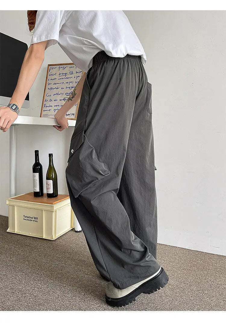 2026 Trendy Retro Wide-Leg Cargo Pants for Men- High Waist Utility Streetwear, Comfortable & Stylish Casual Fashion Pants M-8XL