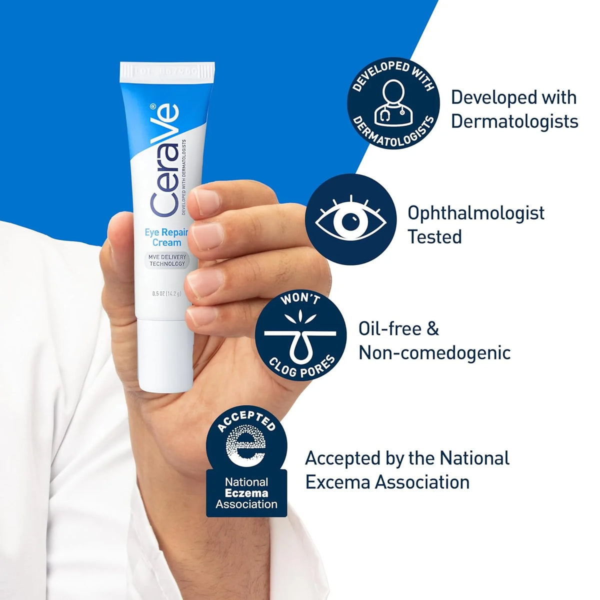 CeraVe Eye Repair Cream Under Eye Moisturizer With Hyaluronic Acid Niacinamide Marine Botanical Complex Daily Skin Care