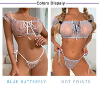 Women's Bra And Panty Lingerie Set Off Shoulder Bralette Fashion Strapless Ruffles Underwear