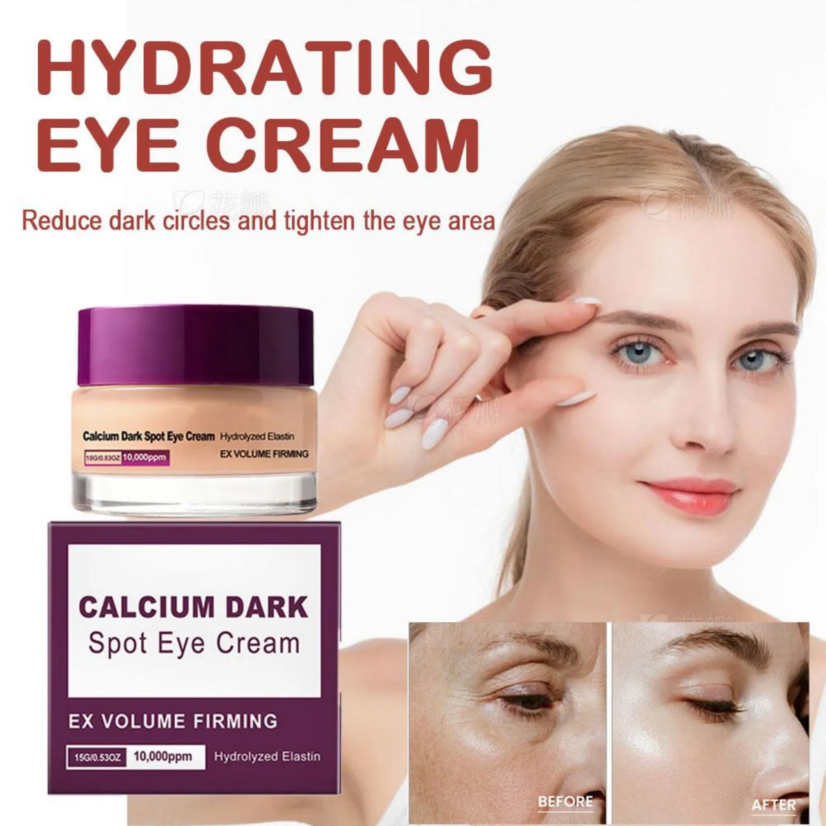 Calcium Eye Cream Dark Circle Care Supports Firmer Skin Helps Reduce Puffiness Brightening K Skin Care Under Eye Hydrolyzed
