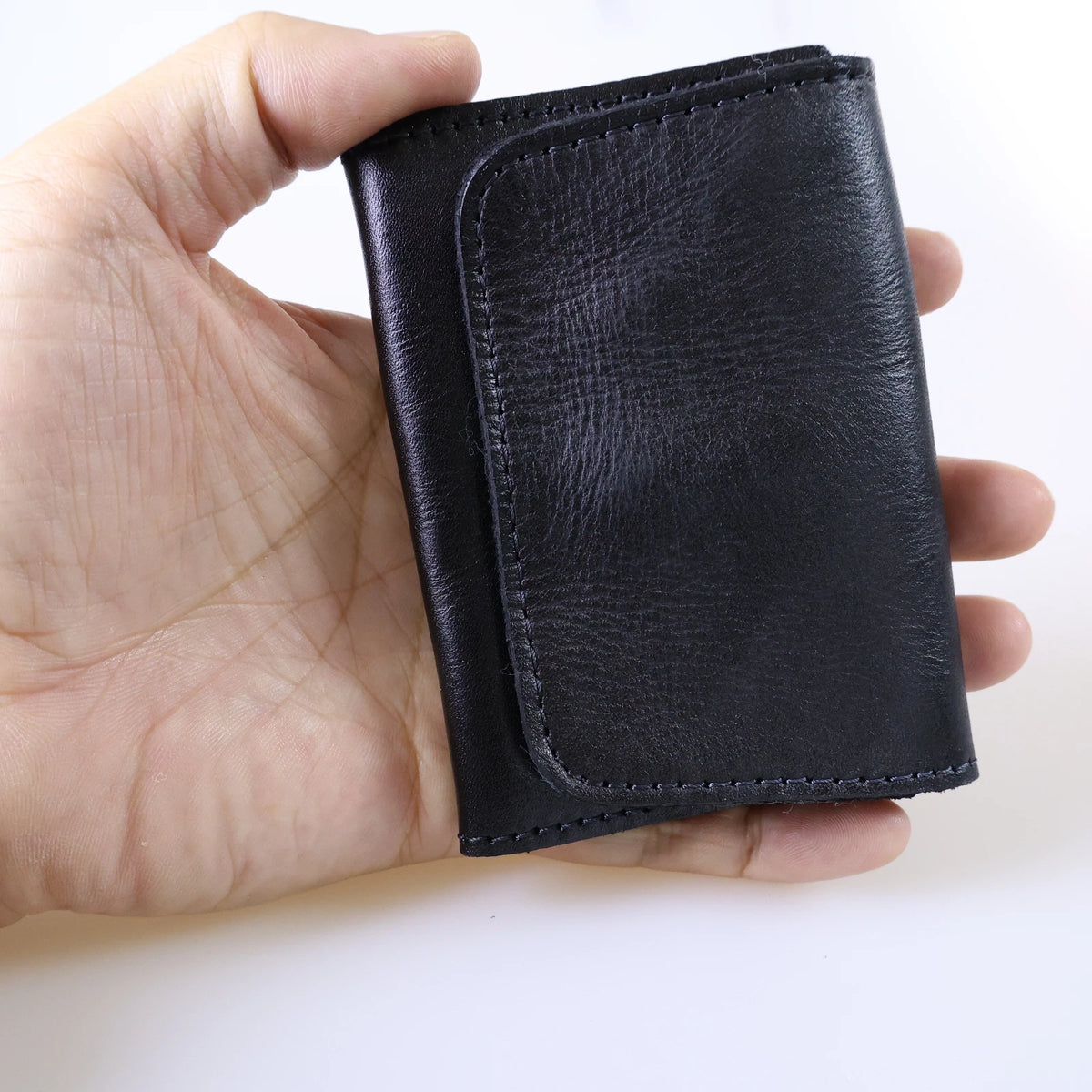 Genuine Cowhide Leather Wallet for Men Women Vintage Handmade Short Small Men's Wallets Compact Card Holder Leather Coin Purse