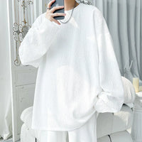 Men's Trendy Casual Long Sleeve T-Shirt High Street Loose Fit Comfortable Wear Modern Minimalist Style Everyday Essential