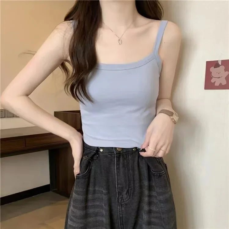 Crop Top Women's Sleeveless Fashion Camisole Basic T-Shirt Vest Tube Top