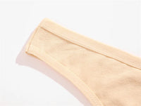 4PCS/Set Women Cotton Panties Seamless Low Rise Thongs V-Waist Solid Color Breathable Underwear Female Soft Lingerie Intimates