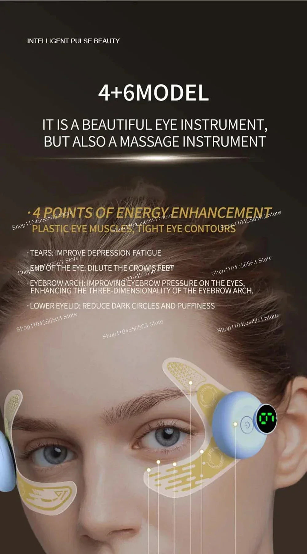 New Eye Massage Device, EMS Tech + Airbag Hot Compress, Relieves Eye Fatigue, Smooths Fine Lines, Lifts Face,  Eye Care Tool