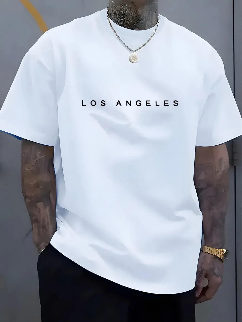 Men's Fashion Trendy Round Neck T-shirt Versatile Short Sleeve Shirt Outdoor Trendy Breathable T-shirt