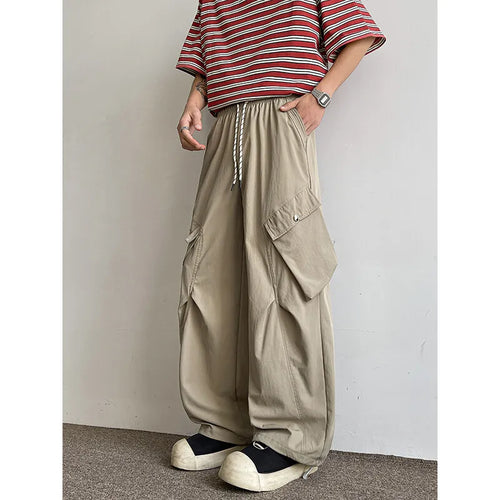 2026 Trendy Retro Wide-Leg Cargo Pants for Men- High Waist Utility Streetwear, Comfortable & Stylish Casual Fashion Pants M-8XL