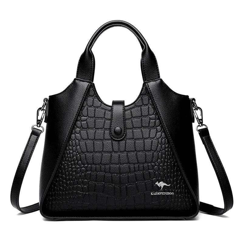 2024 New Fashion Trend Women's Handbag High Quality Soft Leather Women Shoulder Bolsas Solid Color Retro Female Tote Bags Sac