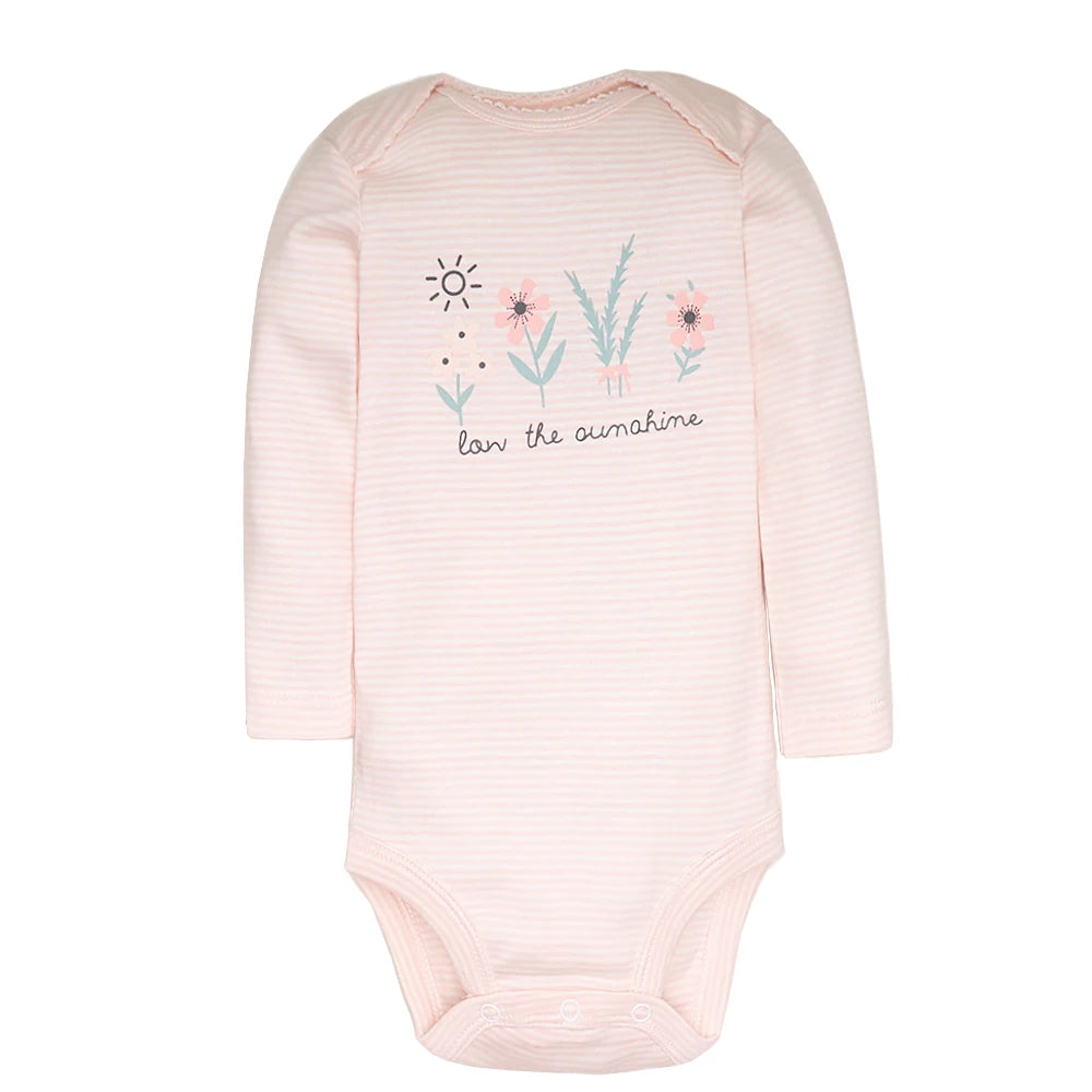 Baby Girl Clothes 5Pcs/Lot Body Suit 2023 Spring Summer Toddler Boys Romper Cartoon Newborn Outfits Infant Clothes Set Cotton
