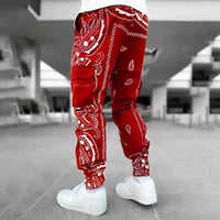 New Men's Cargo Pants Trend Printed Loose Hip Hop Fashion Street Wear Big Pocket Overalls Men Bright Color Four Seasons Trousers