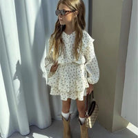 Fashion Baby Girl Clothes Set Floral Shirt+Layered Skirt 2PCS Infant Toddler Child Blouse Suit Spring Autumn Baby Clothes 2-7Y