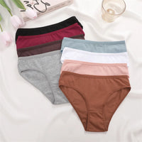 3PCS/Set Cotton Panties Women's Briefs Jacquard Design Solid Color Underpants S-XL