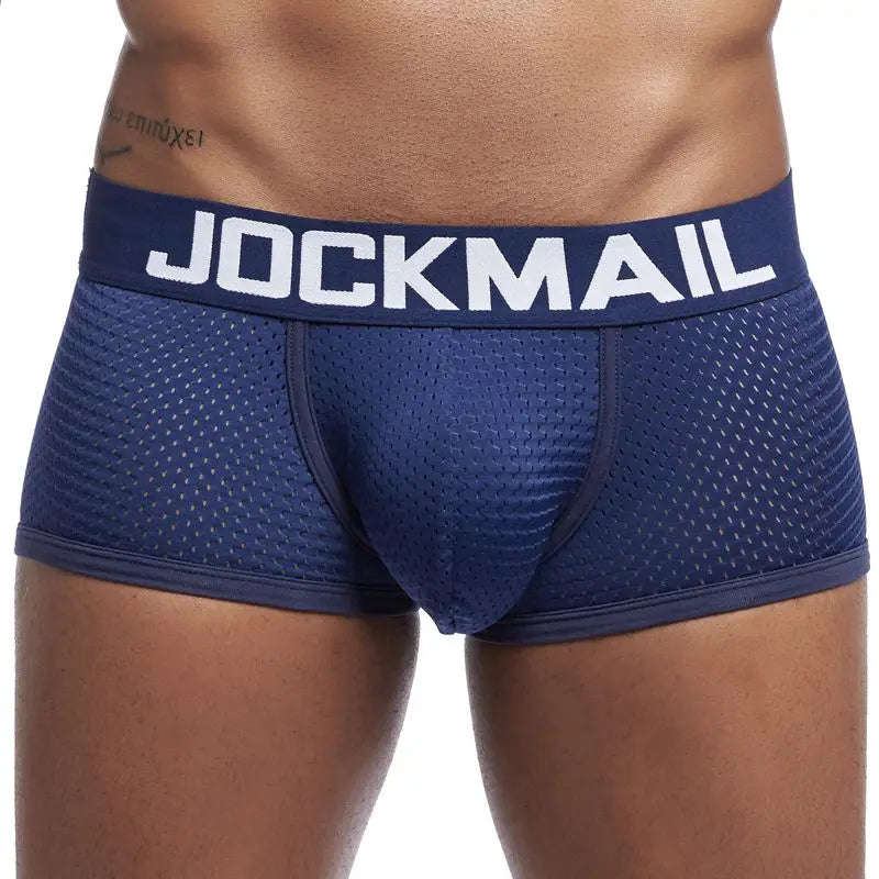 Men's Cotton Boxer Briefs Trunk Underwear with Convex Pouch Design