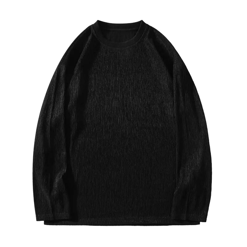 Men's Trendy Casual Long Sleeve T-Shirt High Street Loose Fit Comfortable Wear Modern Minimalist Style Everyday Essential