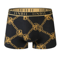 5 Pieces of Men's Boxer Briefs, Black Gold Random Soft, Breathable, Comfortable Skin-friendly Four Seasons Hot Men's Underwear