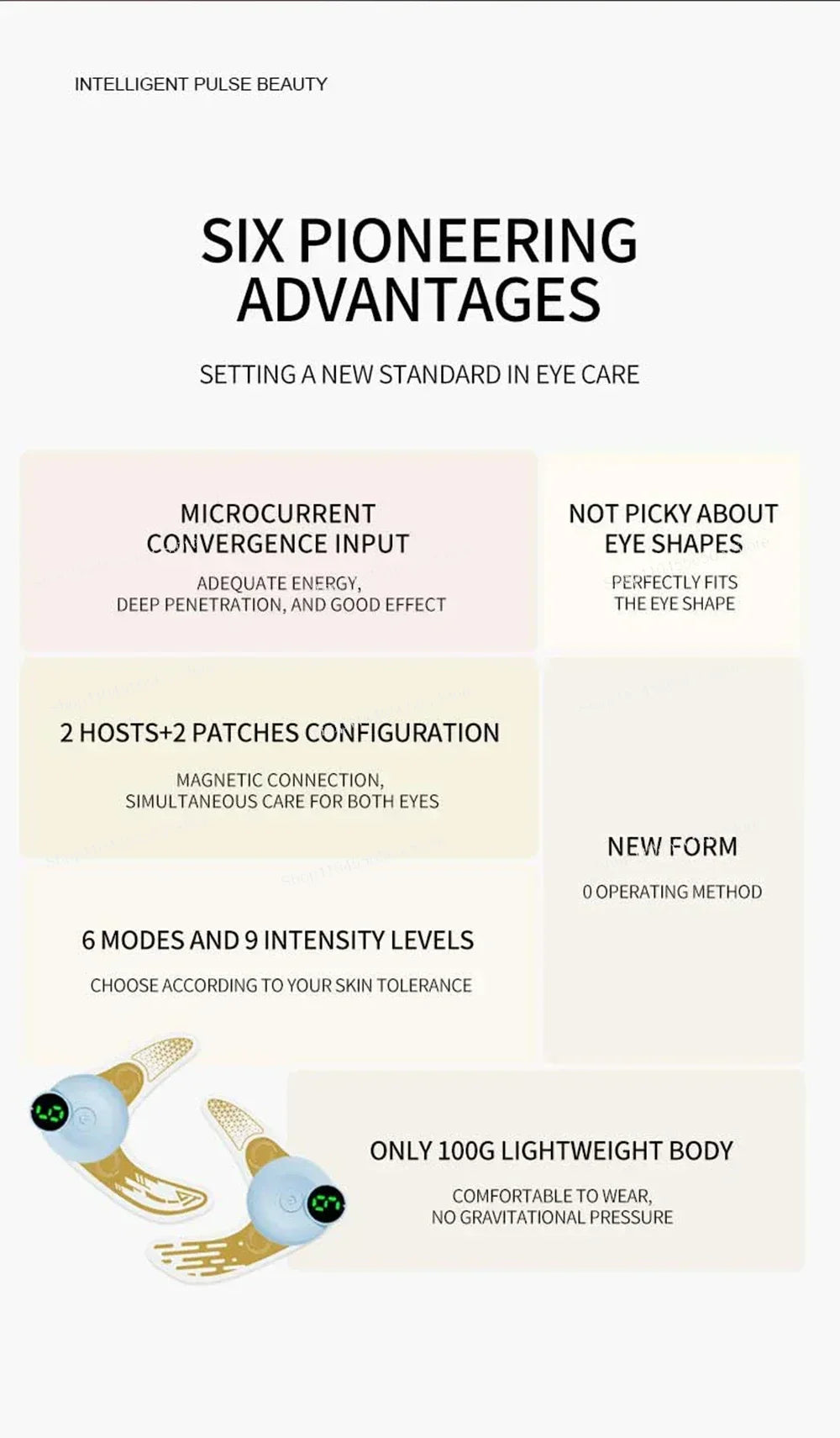 New Eye Massage Device, EMS Tech + Airbag Hot Compress, Relieves Eye Fatigue, Smooths Fine Lines, Lifts Face,  Eye Care Tool