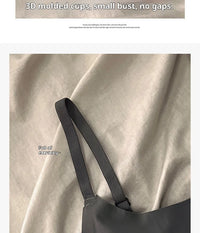 Seamless Scalloped Edge Bra and Panty Set for Women, Gray Black White Skin-Friendly Wireless Comfortable Lingerie Set