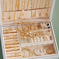 86 Pcs Fashion Jewelry Set For Women Pearl Alloy Earrings Necklaces Rings Bracelets Stackable Boho Jewelry Party Daily No Box